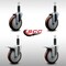 Service Caster 5'' SS Maroon Poly Swivel 1'' Expanding Stem Caster Set 2 Total Lock Brakes, 4PK SCC-SSEXTTL20S514-PPUB-MRN-2-S-2-1 - alternate 2